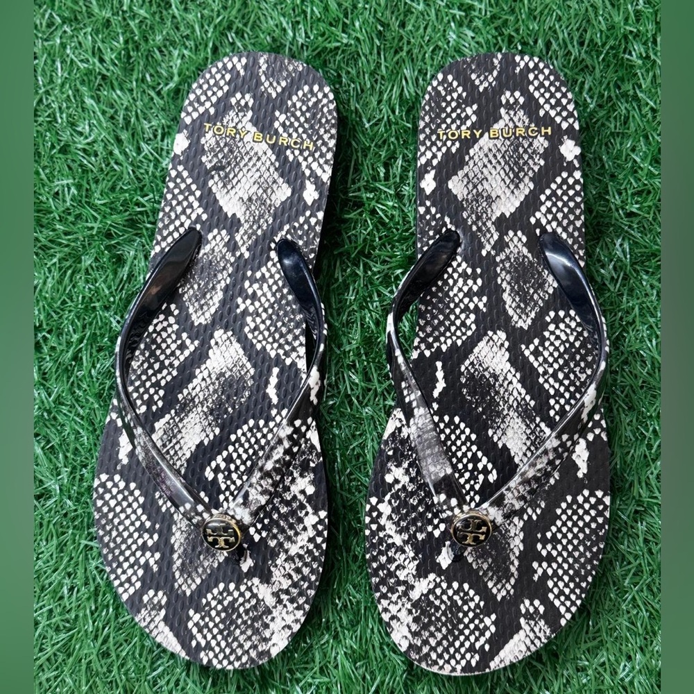 Tory Burch Snakeskin Flip Flops Size 6
